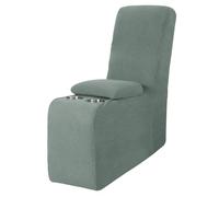 GHAKKE Stretch Recliner Center Console Cover For Couch With Cup Holder And Storage, Middle Console Slipcovers For Reclining Sofa With Elastic Bottom, Furniture Protector For Kids & Pets(Matcha green)