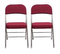 GHAKKE Two-Piece Set Office Folding Chair Slipcovers Stretch Seat Cushion Covers And Backrest Covers Rhombus Jacquard Folding Chair Protectors For Events Meeting Reception(Burgundy,2PCS)