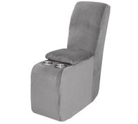 GHAKKE Velvet Plush Sectional Recliner Console Cover For Couch With Cup Holder And Storage, Stretch Middle Console Slipcovers For Reclining Sofa, Furniture Protector For Living Room(Grey)