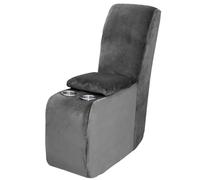 GHAKKE Velvet Plush Sectional Recliner Console Cover For Couch With Cup Holder And Storage, Stretch Middle Console Slipcovers For Reclining Sofa, Furniture Protector For Living Room(Dark gray)