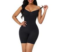 GHAKKE Women's Full Body Shapewear Bodysuit Tummy Control Body Shaper Thigh Slimmer Shorts Seamless Sculpting Underwear S-3XL (Color : Black, Size : S)
