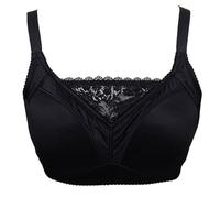 GHAKKE Women's Mastectomy Bra For Breast Prosthesis Support, Sexy Lace Post Surgery Bras Wireless Comfort Daily Bralette(Black,C_40/90)