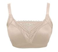 GHAKKE Women's Mastectomy Bra For Breast Prosthesis Support, Sexy Lace Post Surgery Bras Wireless Comfort Daily Bralette(Skin,C_40/90)