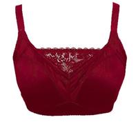 GHAKKE Women's Mastectomy Bra For Breast Prosthesis Support, Sexy Lace Post Surgery Bras Wireless Comfort Daily Bralette(Red,B_36/80)