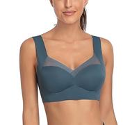 GHAKKE Women's Plus Size Ultra-thin Breathable Bra Sexy Seamless Vest Type Underwear Wireless Push Up Anti Sagging Bralette (Color : Dark green, Size : 4XL)