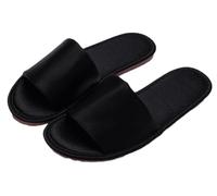 GHAKKE Women's Satin Slippers Indoor Outdoor Elegant Open Toe Slippers Lightweight Comfort Non-Slip Flat Sandals Casual Home Shoes For Office Hotel Travel Vacation(Black,35/36 EU)