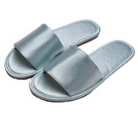 GHAKKE Women's Satin Slippers Indoor Outdoor Elegant Open Toe Slippers Lightweight Comfort Non-Slip Flat Sandals Casual Home Shoes For Office Hotel Travel Vacation(Light Blue,37/38 EU)