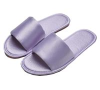 GHAKKE Women's Satin Slippers Indoor Outdoor Elegant Open Toe Slippers Lightweight Comfort Non-Slip Flat Sandals Casual Home Shoes For Office Hotel Travel Vacation(Purple,39/40 EU)