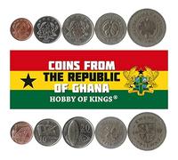 Ghana 5 Mixed Coins | 1 to 20 Pesewa | Ghanian Currency Since 1992