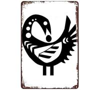 Ghana Adinkra Symbol Sankofa Metal Tin Sign Vintage Bird Poster Wall Art Decor Plaque for Home Bar Club Living Room Bedroom Gifts 8x12 inch