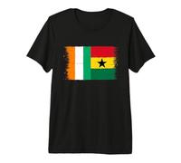 Ghana Côte D'Ivoire Ivory Coast Flag Ghanaian Ivorian Fan Premium T-Shirt