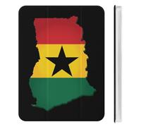 Ghana Flag And Map Cute Tablet Case with Pencil Holder Unisex Slim Hard Protective Cover Compatible with iPad Mini 4/5/6