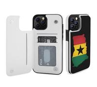 Ghana Flag And Map Printed Wallet Phone Case Unisex Trendy Cellphone Protective Cover Compatible with iPhone 12/12 Pro/12 Pro Max/12 Mini