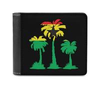 Ghana Flag Date Palms Trees Classic Mens Wallets Women Slim Bifold Wallet Card Holder for Front Pocket