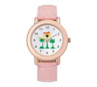 Ghana Flag Date Palms Trees Cute Watches for Women Fashion Paint Adjustable Wrist Watch Work Workout
