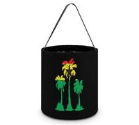 Ghana Flag Date Palms Trees Large Easter Basket Candy Bags Canva Tote Bag Portable Hallowee Bucket