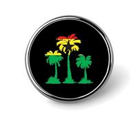 Ghana Flag Date Palms Trees Round Brooch Metal Pin Badges Fashion Lapel Pins Jewellery Unisex