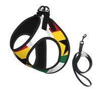 Ghana Flag Map Print Small Dog Harness And Leash Set, Adjustable Soft Vest With 360° Reflective Straps For Cats Puppy