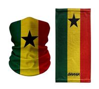 Ghana Flag Neck Gaiter - Black Star Face Cover - Breathable African Heritage Scarf for Festivals, Travel, and Daily Wear