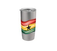 Ghana Flag Painted Wave Star Ghanaian Pride Stainless Steel Insulated Tumbler