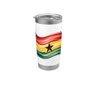Ghana Flag Painted Wave Star Ghanaian Pride Stainless Steel Insulated Tumbler