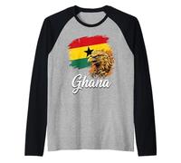 Ghana Flag with Golden Eagle Raglan Baseball Tee