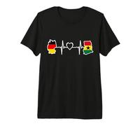 Ghana Germany Flag Ghanaian German Heartbeat Premium T-Shirt