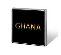 Ghana Text Art Square Badge Pin Metal Memorial Brooch Button Lapel Pins for Backpack Wedding