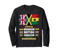 Ghanaian British & Jamaican Flag Outfit Idea for Women Ghana Long Sleeve T-Shirt