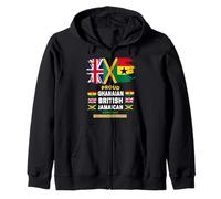 Ghanaian British & Jamaican Flag Outfit Idea For Women Ghana Zip Hoodie