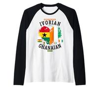 Ghanaian Ivory Coast Roots Women Idea & Ivorian Ghana Flag Raglan Baseball Tee