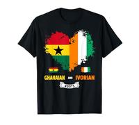 Ghanaian Ivory Coast Roots Women Idea & Ivorian Ghana Flag T-Shirt