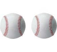 Ghani® 2 Pack Baseball Ball Soft Leather Sports Practice Baseballs Softball PU Rubber Leather Baseball Stitched T Ball Training Baseball for Outdoor Sports for Youth and Adult
