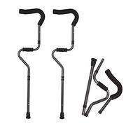 GHARAZ 1 Pair Adjustable Adults Crutches, S-shaped Heavy Duty Crutches, Folding Underarm Crutches, Walking Non-slip Crutches,