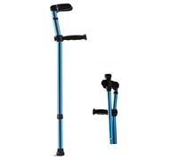 GHARAZ Folding Crutches, Men Forearm Crutches, Women Aluminium Crutches, Height Adjustable (Color : Blue, Size : 1 count)