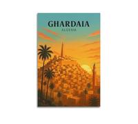 Ghardaia Algeria Vintage Travel Poster Print Photo Art Painting Canvas Home Decorative Bedroom Modern Decors 16x24inch(40x60cm)