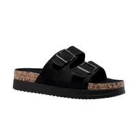 GHARIE CHAMPIONS Women’s Double-Button Adjustable Flat Sandals - Open Toe Non-Slip Slides Summer Casual Beachwear Shoes (BLACK, Adult, Women, 5, Numeric, UK Footwear Size System, Medium)