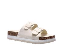 GHARIE CHAMPIONS Women’s Double-Button Adjustable Flat Sandals - Open Toe Non-Slip Slides Summer Casual Beachwear Shoes (NUDE, Adult, Women, 3, Numeric, UK Footwear Size System, Medium)