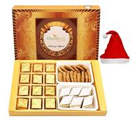 Ghasitaram Gifts Christmas Gifts - Big Box of 12 Pcs MEWA Bites 240 GMS, Kaju Katli 200 GMS and Methi Mathi 200 GMS