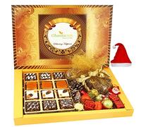 Ghasitaram Gifts Christmas Gifts Big Box of Chooclate Dryfruit Bites, Plum Cake and Christmas Decor