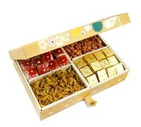 Ghasitaram Gifts Diwali Gifts - 4 Part with Almonds,Raisins,and Assorted Bites 600 GMS |Diwali,Holi,Rakhi,Valentine,Christmas,Birthday,Anniversary,Gift for Her,Him,Mothers Day,Fathers Day|