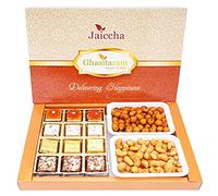 Ghasitaram Gifts Diwali Gifts Big Box of Assorted Bites, Crunchy Cashews and Crunchy Peanuts