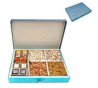 Ghasitaram Gifts Diwali Gifts Blue 6 Part of Assorted Bits 10 pcs, Almonds, Cashews, Pistachio and Raisins
