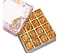 Ghasitaram Gifts Indian Sweets - Diwali Gifts Sweets- Blue Printed 16 pcs Roasted Almond Bites Box