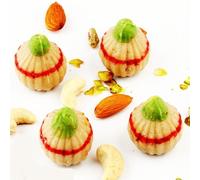 Ghasitaram Gifts Indian Sweets - Ganesha Chaturthi Gifts, Sugarfree Kaju Ring Modak, 200g