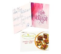 Ghasitaram Gifts Indian Sweets - Personalised Message in Calligraphy Card and Natural Sugarfree Mix
