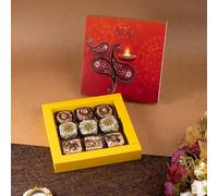 Ghasitaram Gifts Jaiccha Diwali Gift - Happy Diwali Box of Assorted Dry Fruit Sweets 9 pcs|Sweets|Sweets Gift Pack|Diwali Sweets|Indian Mithai|Diwali Sweets Gift Box|Sweets Gift Box