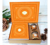 Ghasitaram Gifts Jaiccha Holi- Sweets/Holi Hampers/Thandai Ghasitaram Orange Hamper Box with Assorted Gujiyas, Bhakarwadi and Peanuts