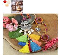Ghasitaram Gifts Jaiccha Rakhi for Brother Rakhis Online LS24-003-Metal Elephant with Multi Tassel Bhaiya Bhabhi Rakhi with MEWA Bite Box