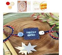 Ghasitaram Gifts Jaiccha Rakhi for Brother Rakhis Online - PRK24-028-Tech BRO Premium Rakhi with 200 GMS of Besan Barfi and 200 GMS of Kaju Katli